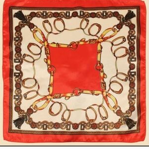 Elegant Red and Gold Women's Scarf